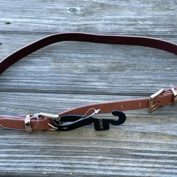 Another Line Belt Genuine Leather Brown Skinny Waistband Ladies Belt size S 30